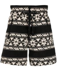 Isabel Marant - Zwarte Katoenmix Shorts Met Strikkoord - Lyst