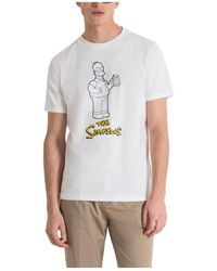 Antony Morato - Tops ,Wit ,Katoen Regular Fit Seattle Homer T-Shirt - Lyst