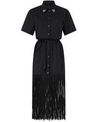 Pinko - Kleedjes ,Zwart ,Katoen Avigliano Shirt Dress - Lyst