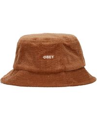 Obey - Bold cord bucket hat - braun - Lyst