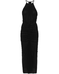 Mugler - Schwarzes halterneck ärmelloses kleid mit offenem rücken - Lyst