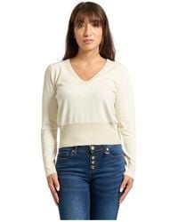 GAUDI - Witte V-Hals Trui Voor Vrouwen - Lyst
