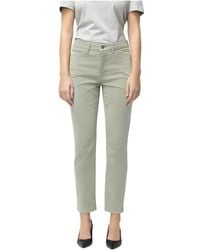 M·a·c - Jeans ,Groen ,Katoen Dream Chic Cropped Jeans - Lyst