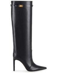 Elisabetta Franchi - Stiefeletten Aus Nappaleder-Effekt-Kalb - Lyst
