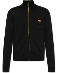 Versace - Truien & Vesten ,Zwart ,Katoen Vest Met Zakken - Lyst