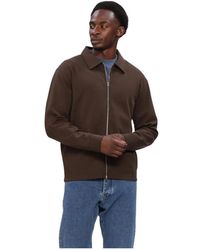 SELECTED - Hoodies & Sweatvesten ,Bruin ,Katoen Slmtom Soft Full Zip Sweat Noos - Lyst