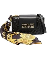 Versace - Gesteppte schultertasche mit kettenmuster und abnehmbarem schal - Lyst