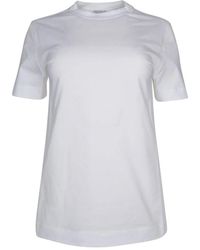 Brunello Cucinelli - Tops ,Wit ,Katoen Monili Korte Mouw Katoenen T-Shirt - Lyst