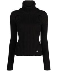 Blumarine - Schwarze pullover mit hohem kragen, langen ärmeln - Lyst