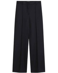 Prada - High-Waisted Pleated Wide-Leg Hosen - Lyst