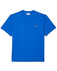 Lacoste - Klassisches baumwoll-jersey t-shirt (blau) - Lyst