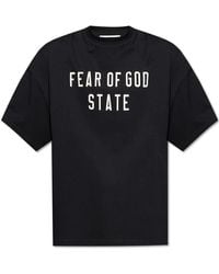 Fear Of God - T-Shirt Met Bedrukt Logo - Lyst
