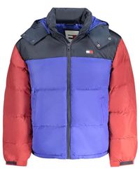 Tommy Hilfiger - Jassen ,Veelkleurig ,Polyester Blauwe Herenjas Met Capuchon - Lyst