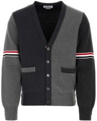 Thom Browne - Stijlvolle Tweekleurige Katoenen Vest - Lyst