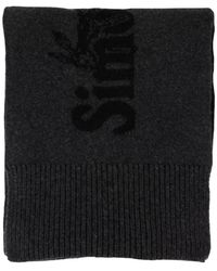 Simone Rocha - Accessoires ,Zwart ,Wol Zwart Wol Logo Sjaal Merino - Lyst