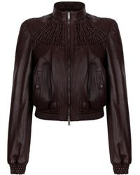 McQueen - Jassen ,Rood ,Leer Leren Bomberjack - Lyst