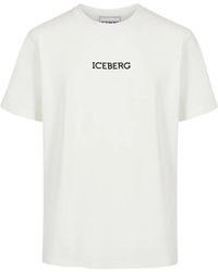 Iceberg - T-shirt mit logo-print aus baumwolle - Lyst