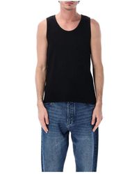 Studio Nicholson - Tops ,Zwart ,Gebreide Tanktop - Lyst