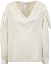 Max Mara - Overhemden ,Wit ,Silk Charmeuse Blouse - Lyst