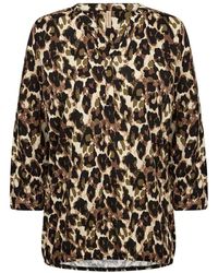 Soya Concept - Bluse Mit Tiermuster Und V-Ausschnitt - Lyst