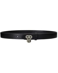 Ralph Lauren - Accessoires ,Zwart ,Leren Riem Met Hangslot - Lyst