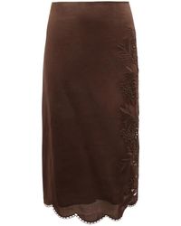 Max Mara - Rokken ,Bruin ,Katoen Fify Midi Rok - Lyst