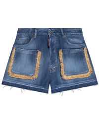 DSquared² - Korte Broeken ,Blauw ,Katoen Shorts Capsule Summer Lovers - Lyst