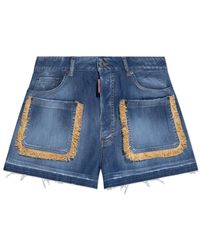 DSquared² - Korte Broeken ,Blauw ,Katoen Shorts Capsule Summer Lovers - Lyst