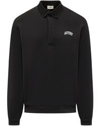 Autry - Hoodies & Sweatvesten ,Zwart ,Katoen Loose Fit Polo Sweatshirt - Lyst