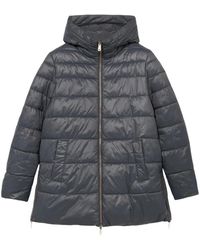 Oltre - Jassen ,Grijs ,Polyester Midi Donsjas Met Capuchon - Lyst