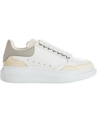 Alexander McQueen - Klassische weiße leder-oversize-sneaker mit schnürung - Lyst