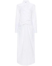 Fabiana Filippi - Weiße baumwoll-popeline-kleid mit überkreuz-detail,stilvolles kleid - Lyst