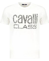 Roberto Cavalli - Tops ,Wit ,Katoen Witte Katoenen T-Shirt - Lyst