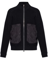 Moncler - Hoodies & Sweatvesten ,Blauw ,Katoen Zip-Up Cardigan - Lyst