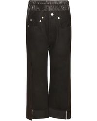 Junya Watanabe - Broeken ,Zwart ,Denim Pleated-Panel Pants - Lyst