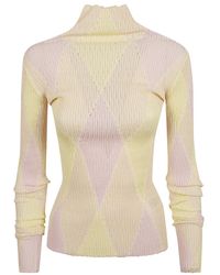 Burberry - Truien & Vesten ,Veelkleurig ,Katoen Turtleneck Truien - Lyst
