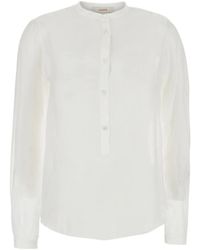 Jucca - Overhemden ,Wit ,Leer Korean Silk Shirt - Lyst