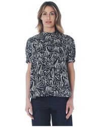 Aspesi - Overhemden ,Veelkleurig ,Katoen Poplin Shirt Met Korte Mouwen - Lyst
