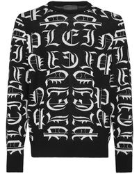 Philipp Plein - Pullover Round Neck Ls Gothic Plein - Lyst