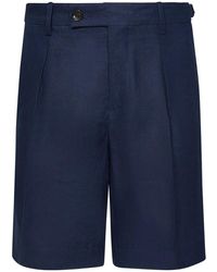 Michael Coal - Blaue Leinen-Bermuda-Shorts Ss25 - Lyst