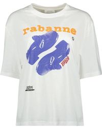 Rabanne - Tops ,Wit ,Katoen Wit Bedrukt T-Shirt Lente-Zomer 2025 - Lyst