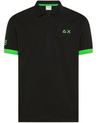 Sun 68 - Tops ,Zwart ,Katoen Polo Big Logo Fluo - Lyst