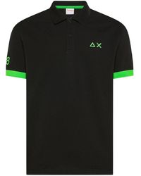 Sun 68 - Tops ,Zwart ,Katoen Polo Big Logo Fluo - Lyst