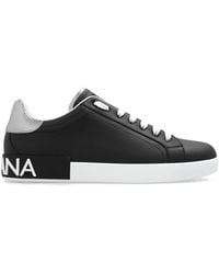 Dolce & Gabbana - Schoenen ,Zwart ,Leer Portofino Sneakers - Lyst