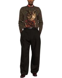 Etro - Truien & Vesten ,Bruin ,Trui Met Ronde Hals - Lyst