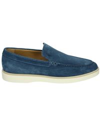 GIORGIO - Blaue Wildleder Slip-On Schuhe - Lyst
