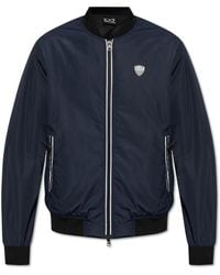 EA7 - Logo-Patch Bomber Jacket - Lyst