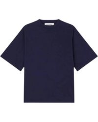 Rohe - Tops ,Blauw ,Katoen Oversized Label T-Shirt - Lyst