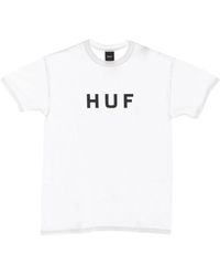Huf - Wit Logo Tee Korte Mouw T-Shirt - Lyst