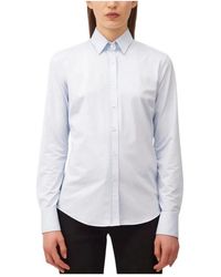Xacus - Overhemden ,Blauw ,Heldere Blauwe Stretch Overhemd - Lyst